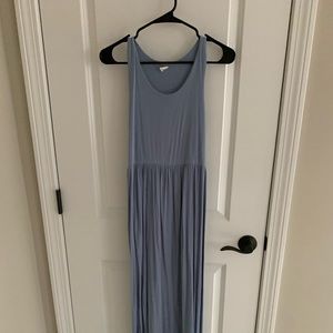 Light Blue Sleeveless Pleated Maxi